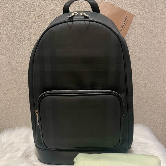 burberry london check and leather backpack